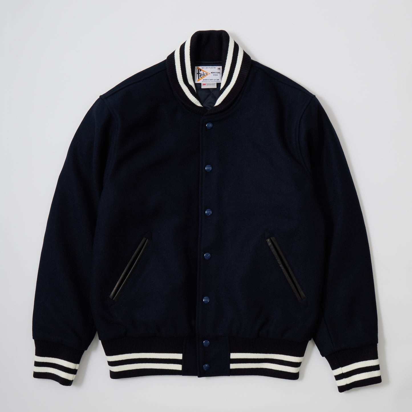 【NEW】FELCO CLASSIC FIT SHAWL COLLAR WOOL MELTON VARSITY JACKET W/QUILT THINSULATE  LINING - 2 COLORS