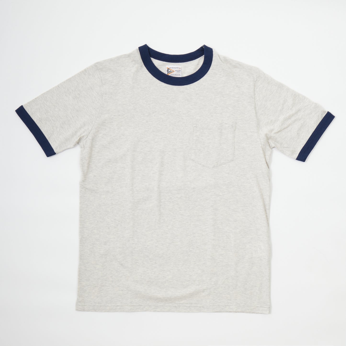 FELCO S/S RINGER CREW POCKET TEE ORGANIC COTTON 30/1 JERSEY