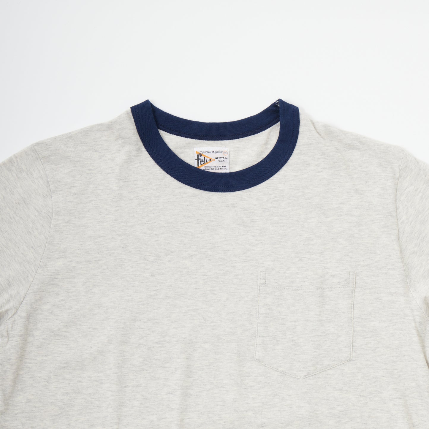 FELCO S/S RINGER CREW POCKET TEE ORGANIC COTTON 30/1 JERSEY