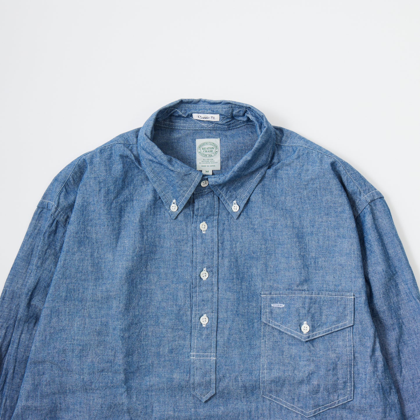 【NEW】KEATON CHASE USA L/S PULLOVER BD SHIRT 5oz INDIGO CHAMBRAY