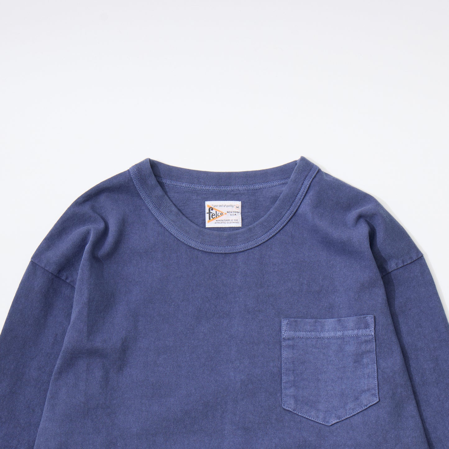 FELCO L/S BINDER NECK CREW POCKET-T 7oz 16SINGLE RUFFY JERSEY - 13 COLORS