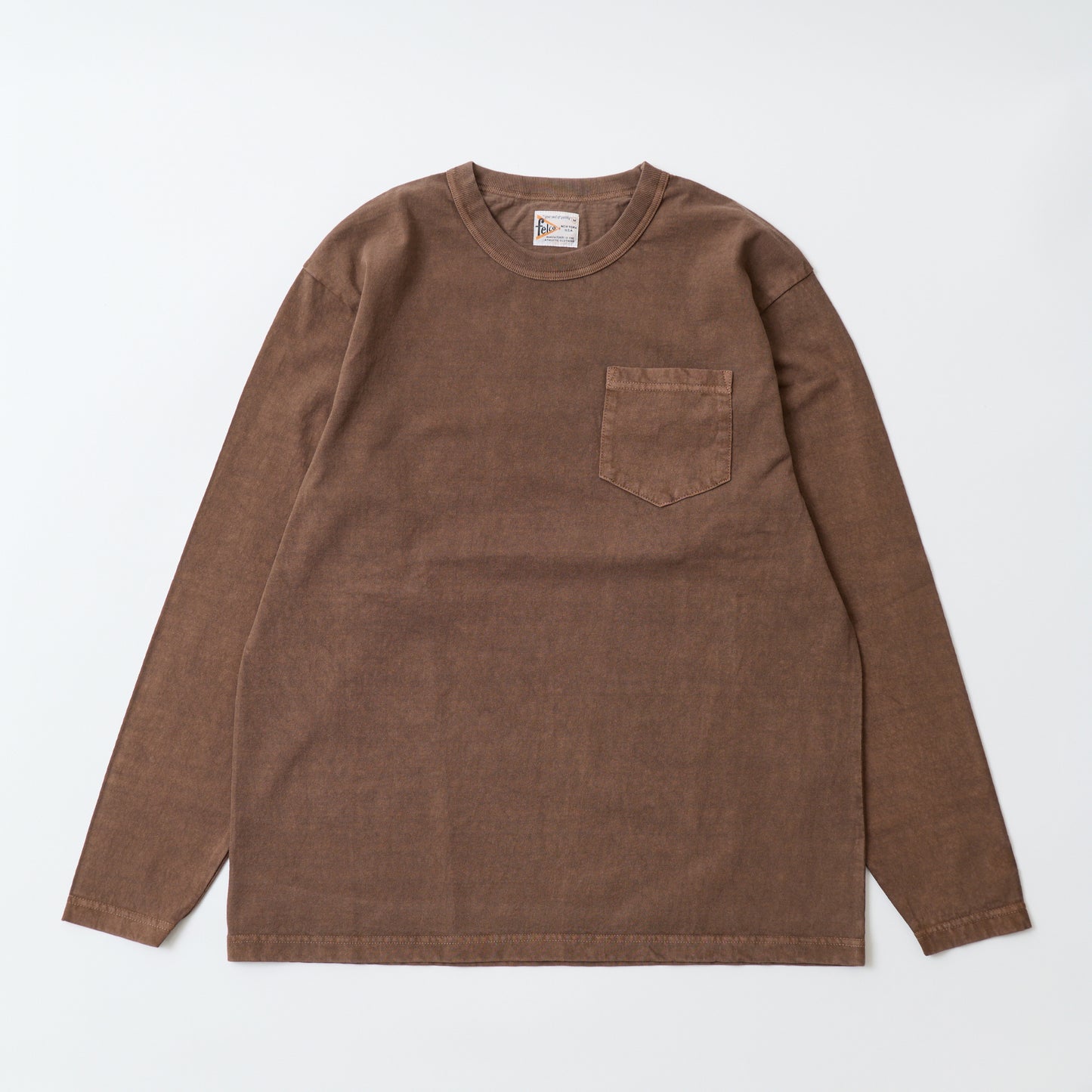 FELCO L/S BINDER NECK CREW POCKET-T 7oz 16SINGLE RUFFY JERSEY - 13 COLORS