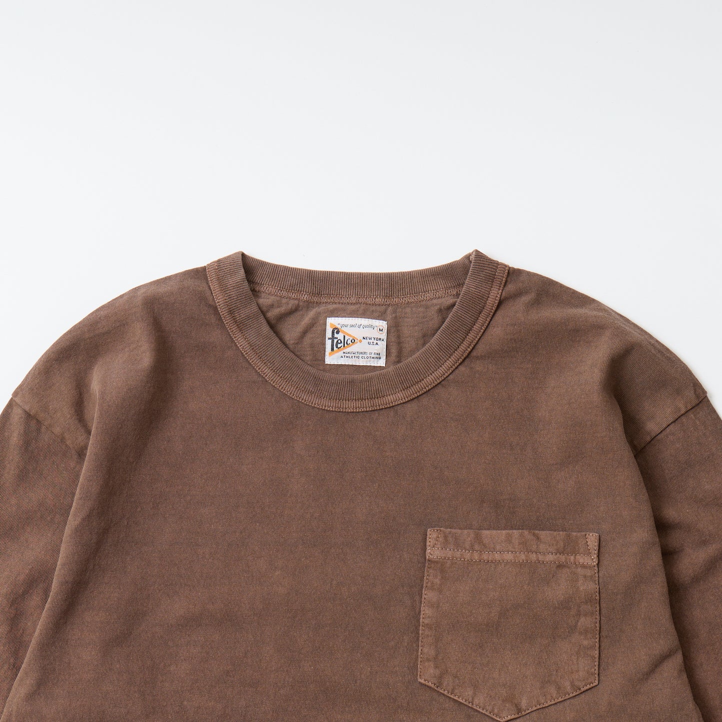 FELCO L/S BINDER NECK CREW POCKET-T 7oz 16SINGLE RUFFY JERSEY - 13 COLORS