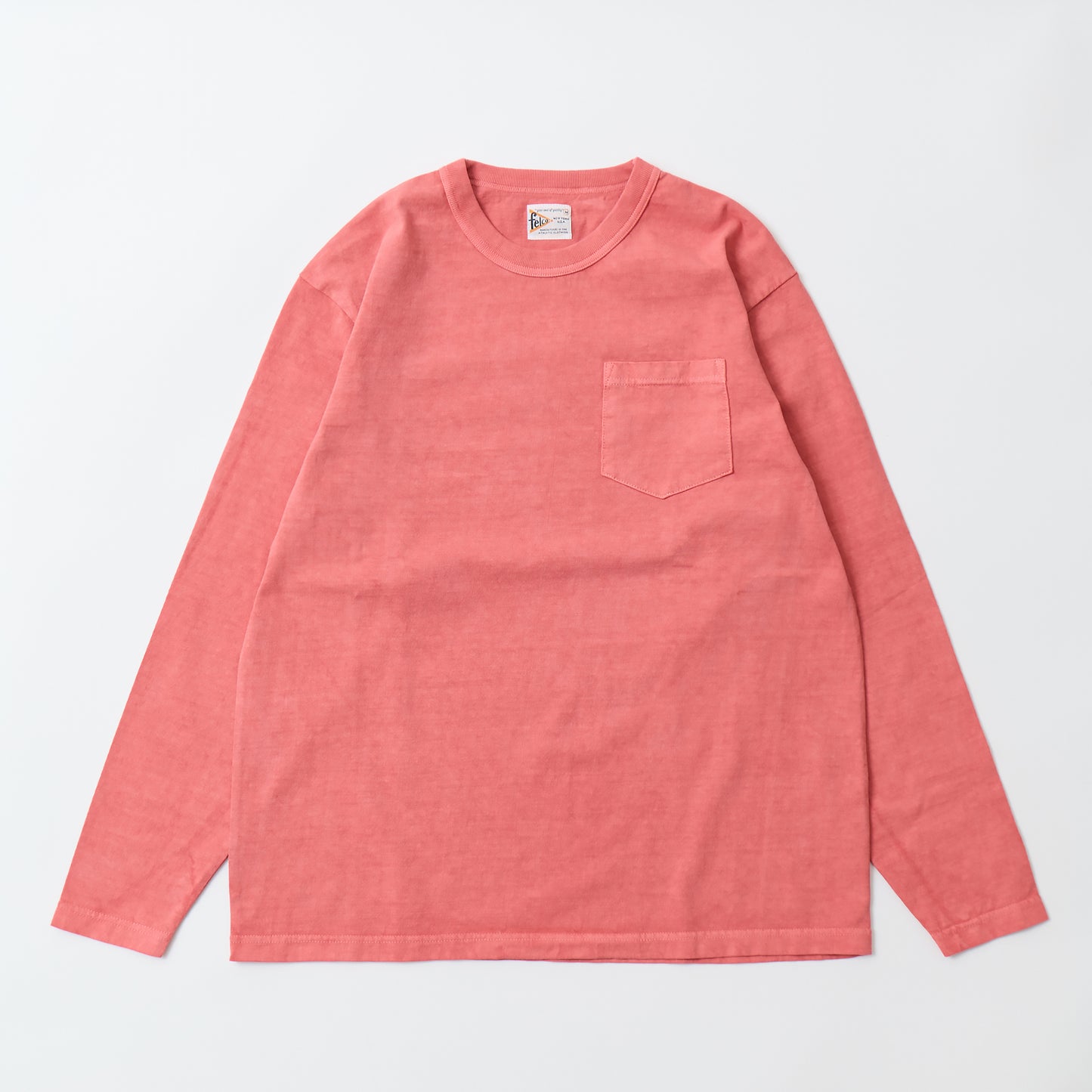 FELCO L/S BINDER NECK CREW POCKET-T 7oz 16SINGLE RUFFY JERSEY - 13 COLORS