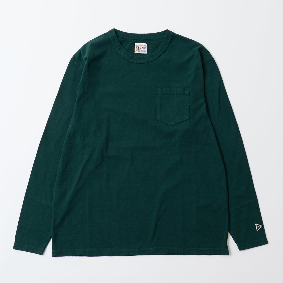 FELCO L/S BINDER NECK CREW POCKET-T 7oz 16SINGLE RUFFY JERSEY - 18 COLORS
