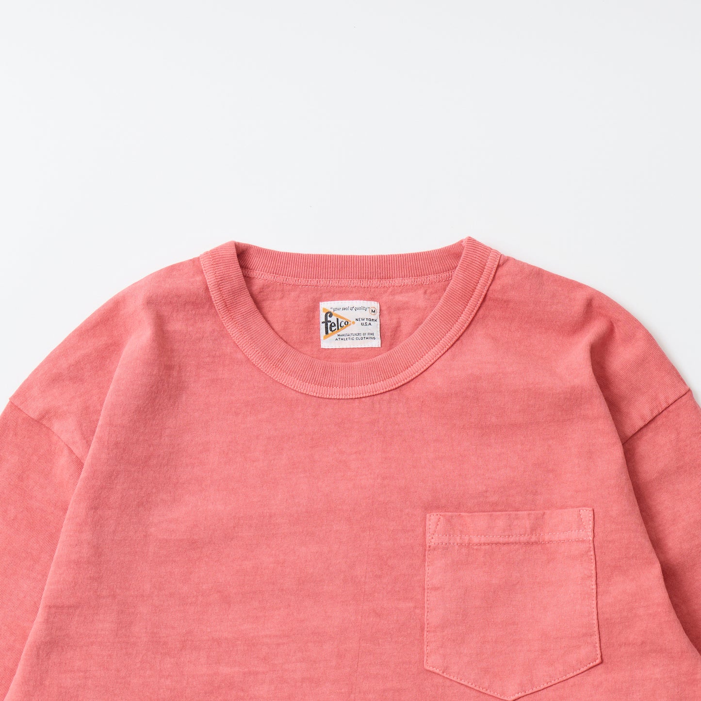FELCO L/S BINDER NECK CREW POCKET-T 7oz 16SINGLE RUFFY JERSEY - 13 COLORS