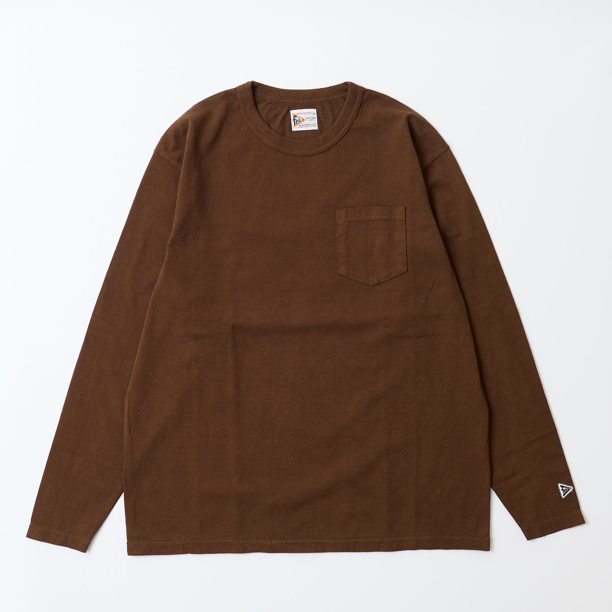 FELCO L/S BINDER NECK CREW POCKET-T 7oz 16SINGLE RUFFY JERSEY - 18 COLORS