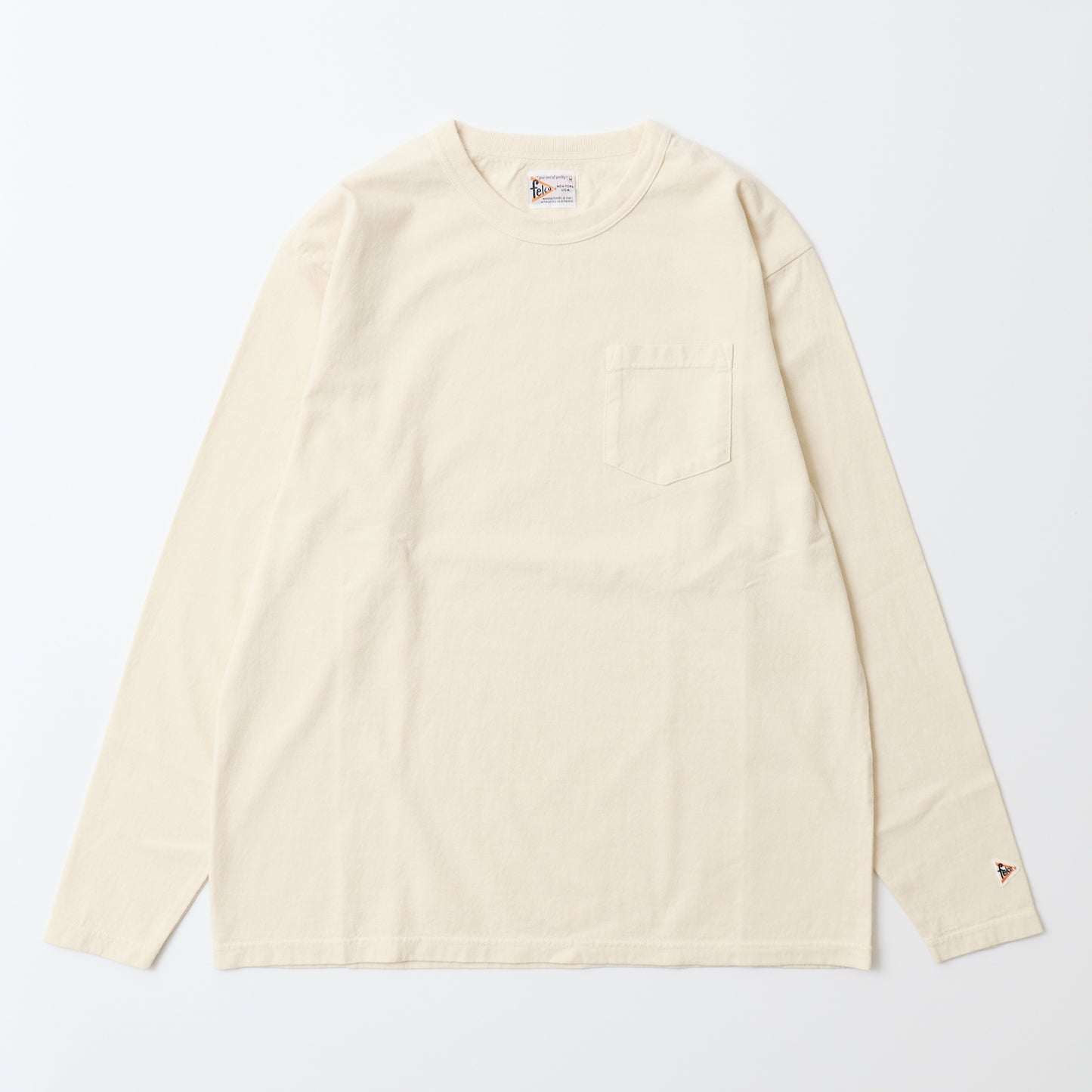FELCO L/S BINDER NECK CREW POCKET-T 7oz 16SINGLE RUFFY JERSEY - 16 COLORS