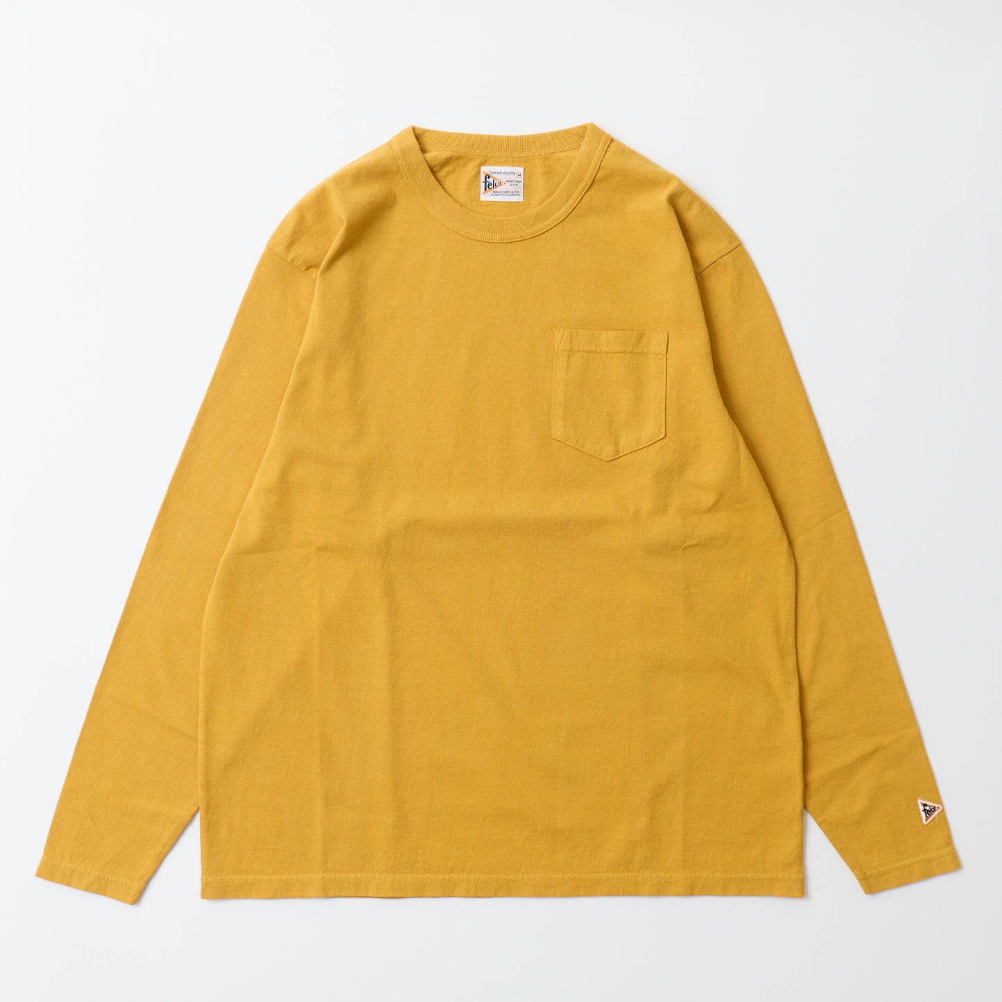 FELCO L/S BINDER NECK CREW POCKET-T 7oz 16SINGLE RUFFY JERSEY - 16 COLORS