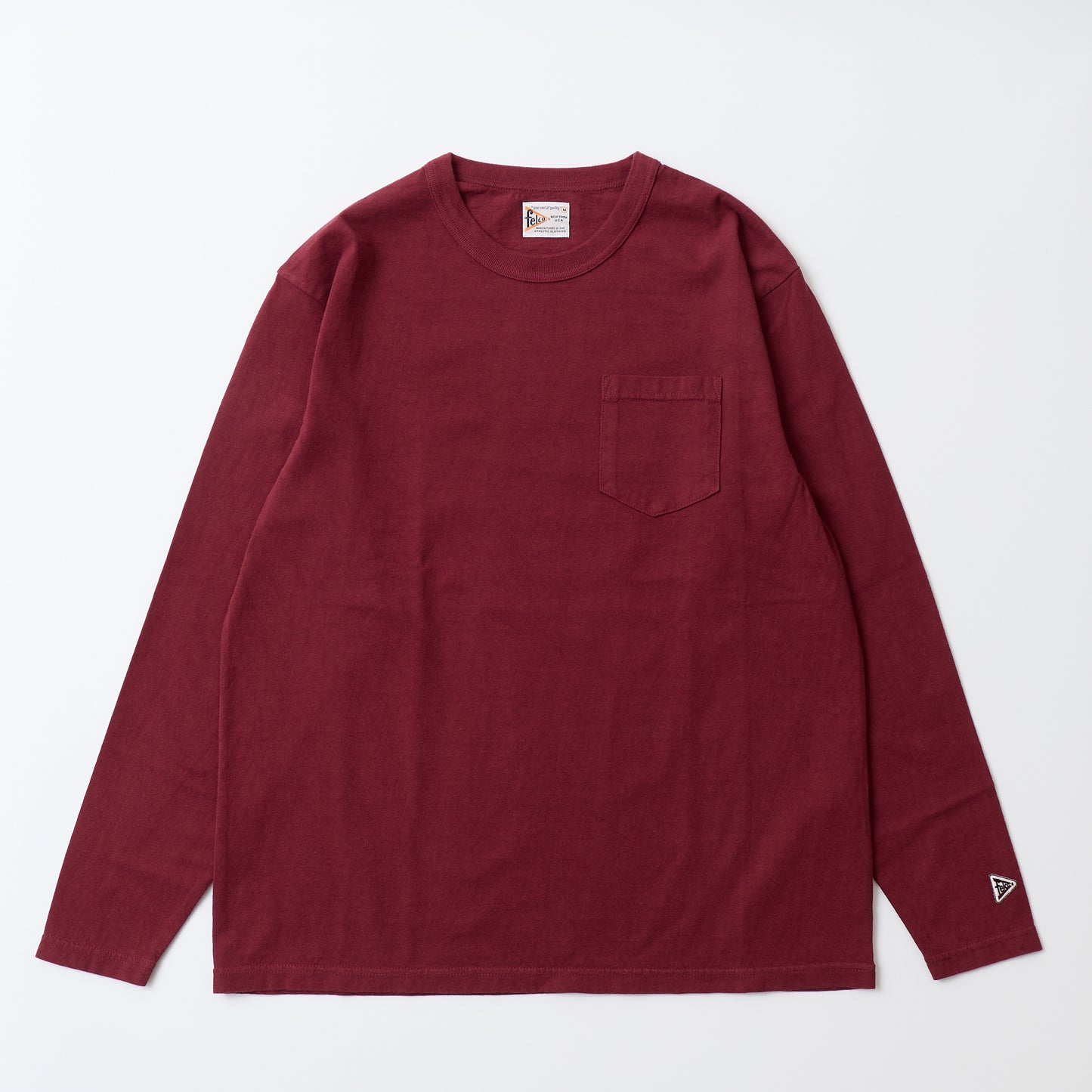 FELCO L/S BINDER NECK CREW POCKET-T 7oz 16SINGLE RUFFY JERSEY - 16 COLORS