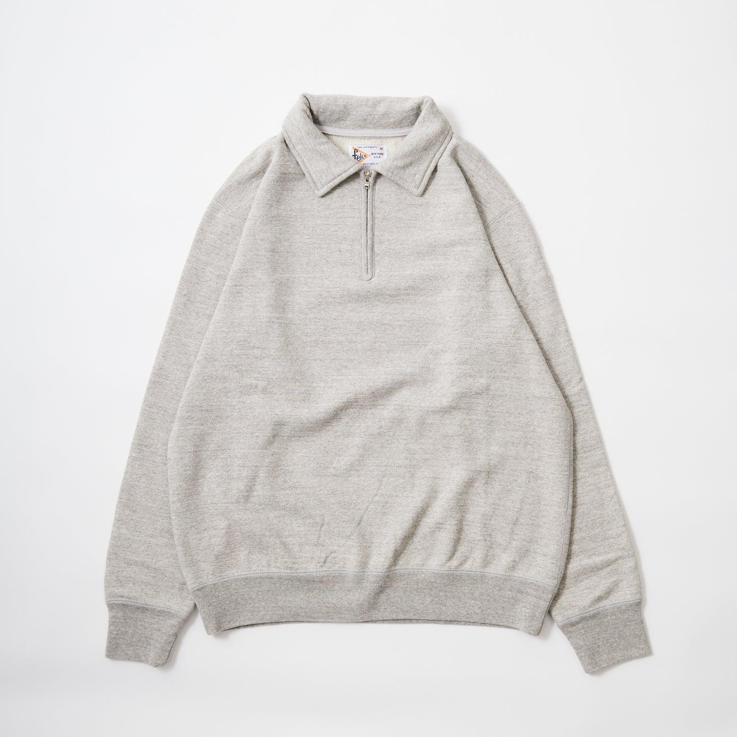 【NEW】FELCO L/S HALF ZIP COLLAR SWEAT 12oz MD WEIGHT FRENCH TERRY - 7 COLORS