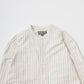EMPIRE & SONS L/S CLASSIC BAND COLLAR SHIRT VINTAGE OXFORD - NATURAL/NAVY
