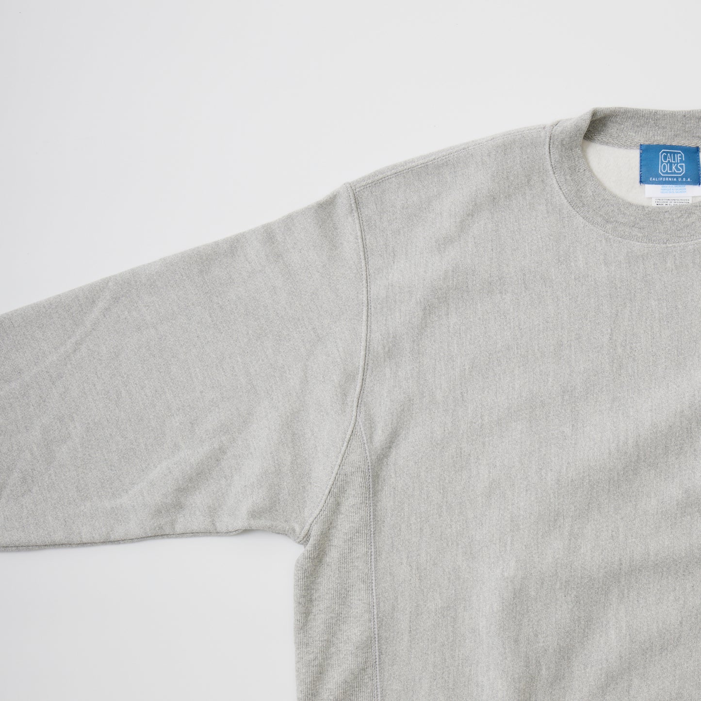 CALIFOLKS US CHAMPION REVERSE WEAVE CREW NECK SWEAT - OXFORD GREY LOS ANGELES EMB