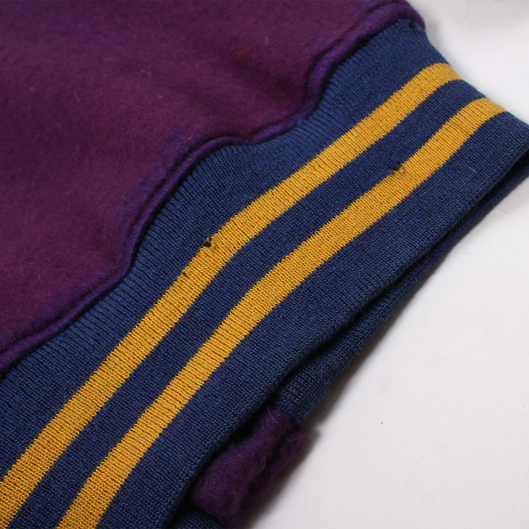 FELCO VINTAGE STADIUM JACKET - PLAIN PURPLE & BLUE & YELLOW