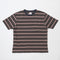 DEEP BLACK-WHITE&BURGUNDY STRIPE