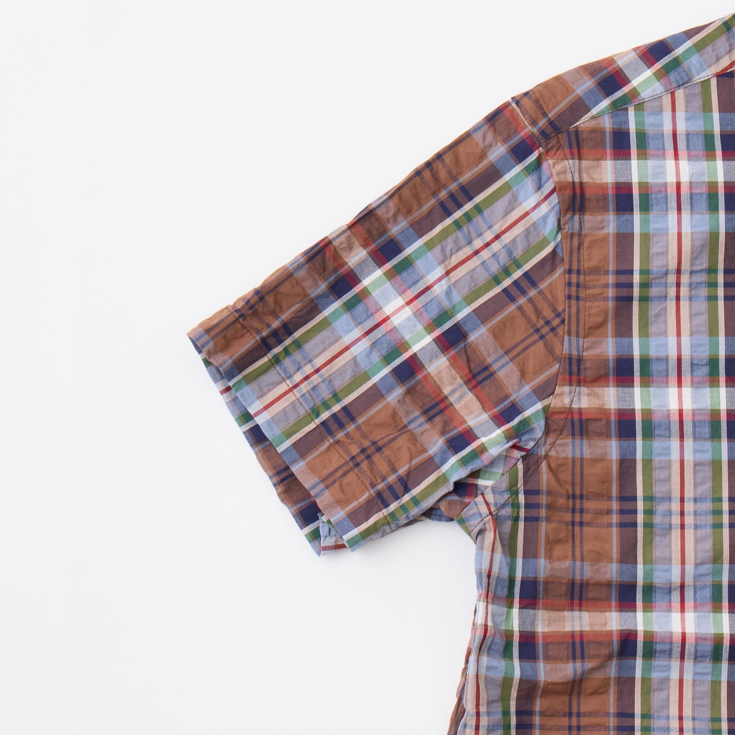 KEATON CHASE USA S/S CLASSIC FIT PULLOVER BD SHIRT MADRAS SEERSUCKER