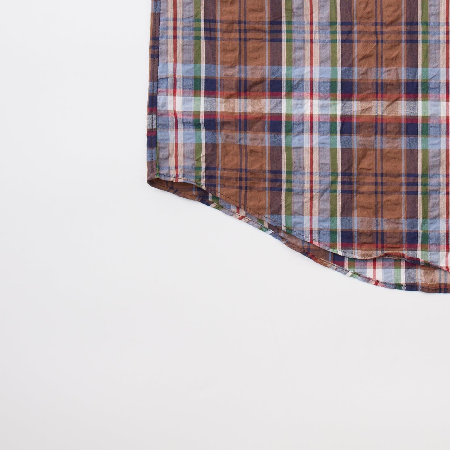 KEATON CHASE USA S/S CLASSIC FIT PULLOVER BD SHIRT MADRAS SEERSUCKER