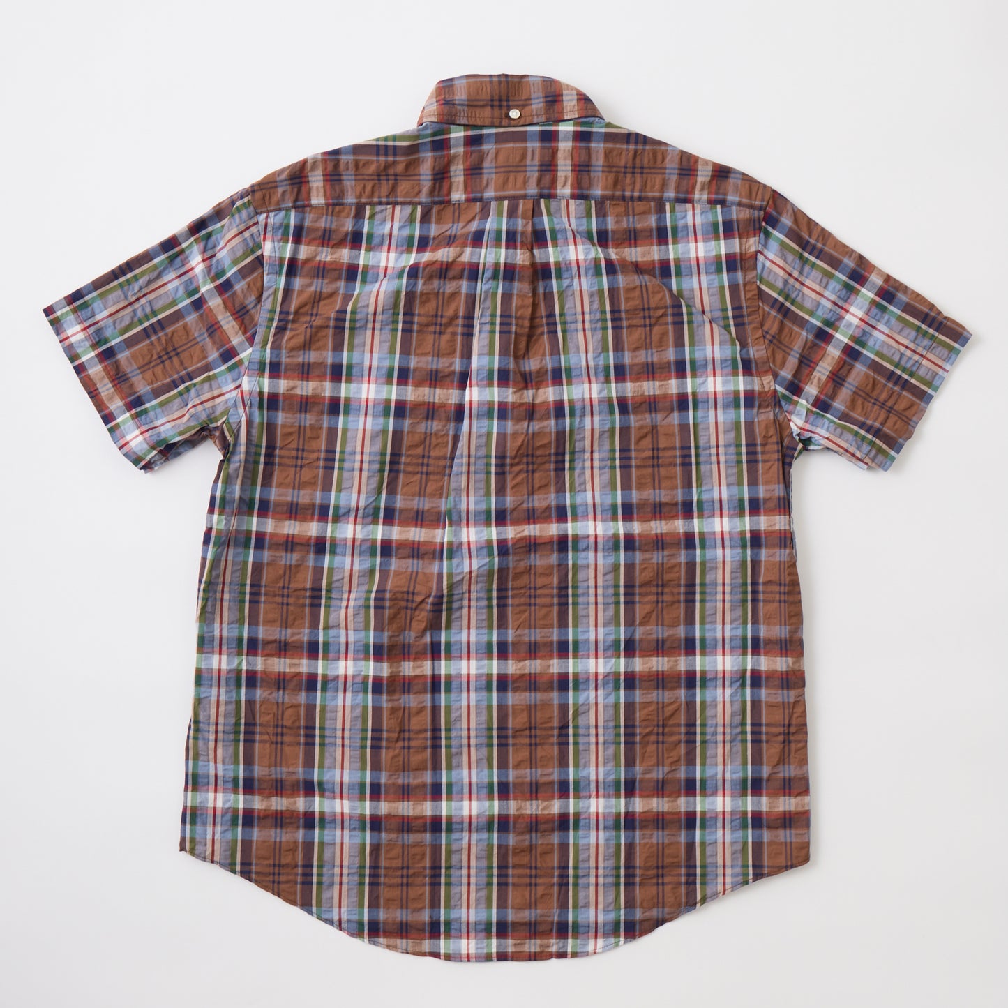 KEATON CHASE USA S/S CLASSIC FIT PULLOVER BD SHIRT MADRAS SEERSUCKER