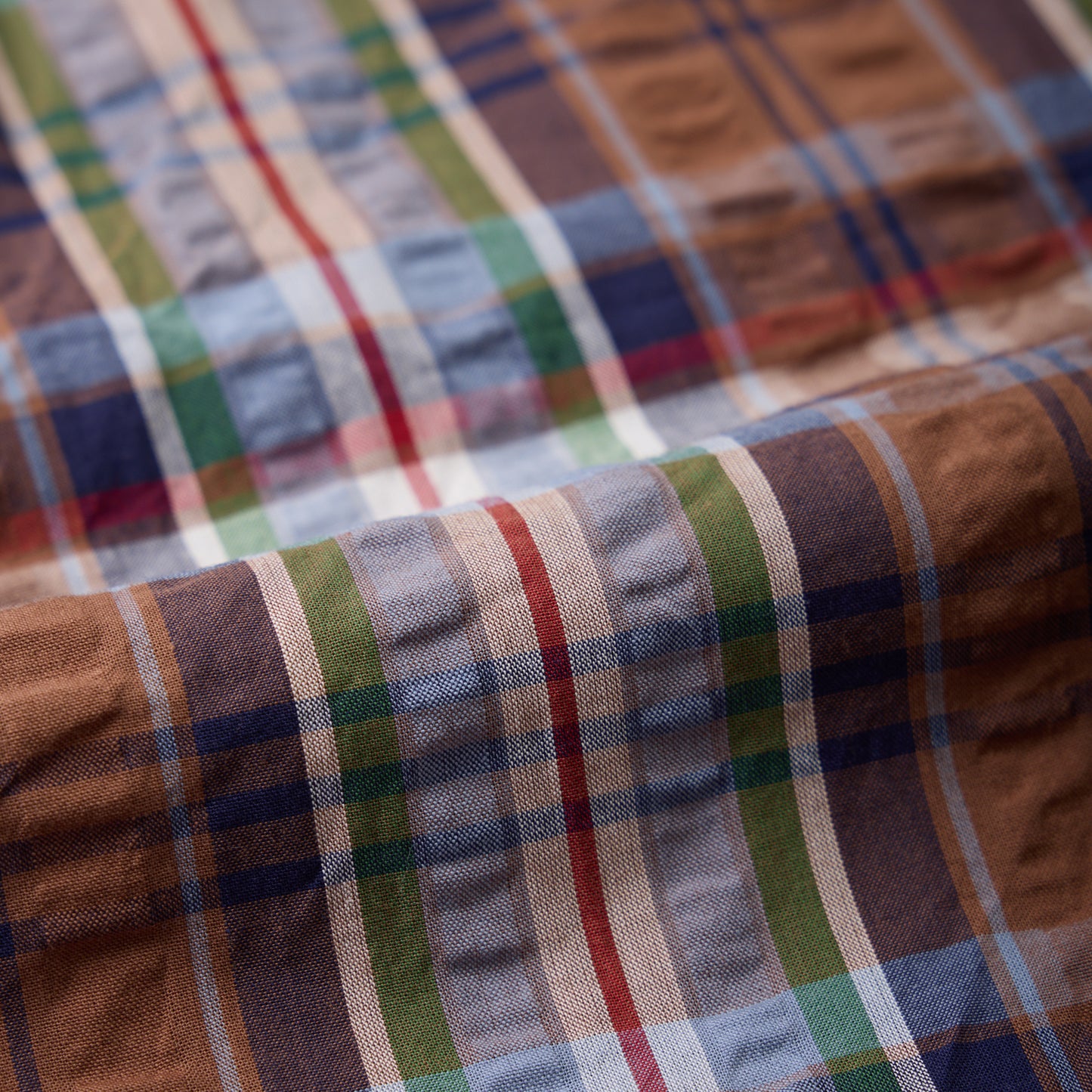 KEATON CHASE USA S/S CLASSIC FIT PULLOVER BD SHIRT MADRAS SEERSUCKER