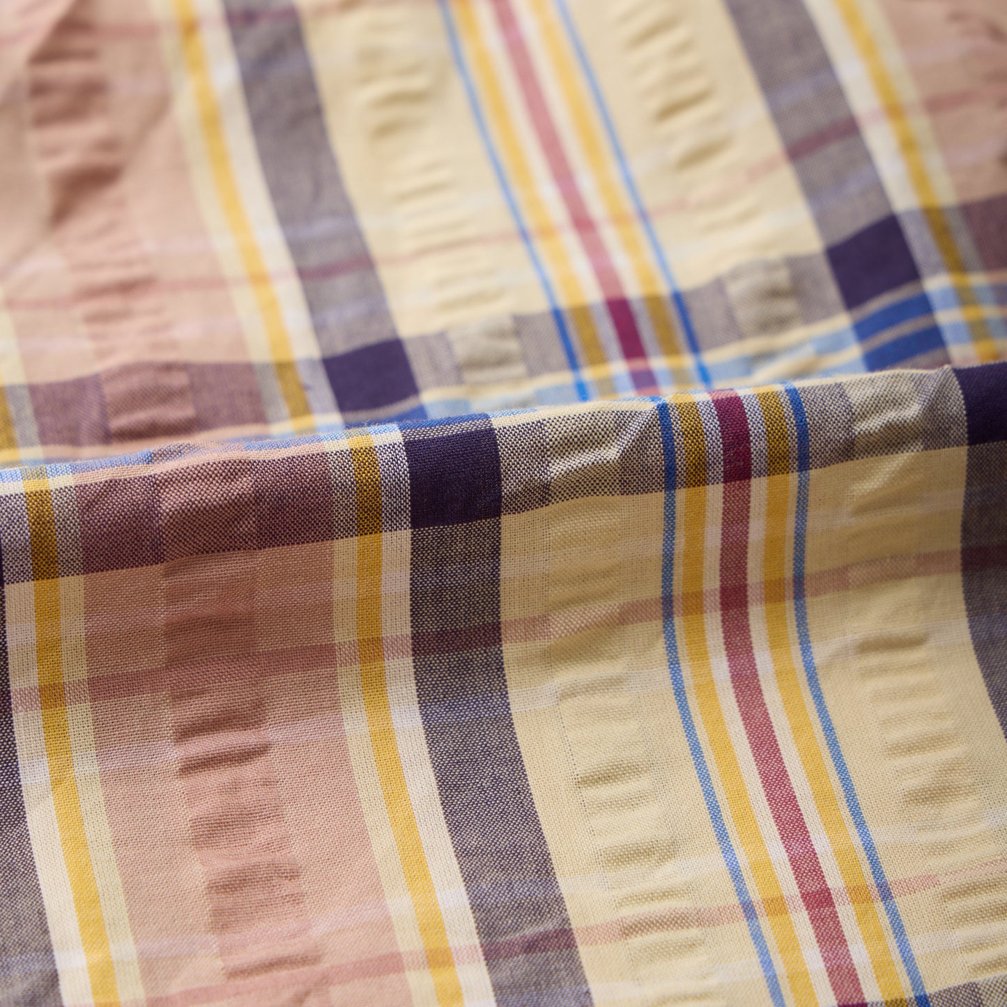 KEATON CHASE USA S/S CLASSIC FIT PULLOVER BD SHIRT MADRAS SEERSUCKER