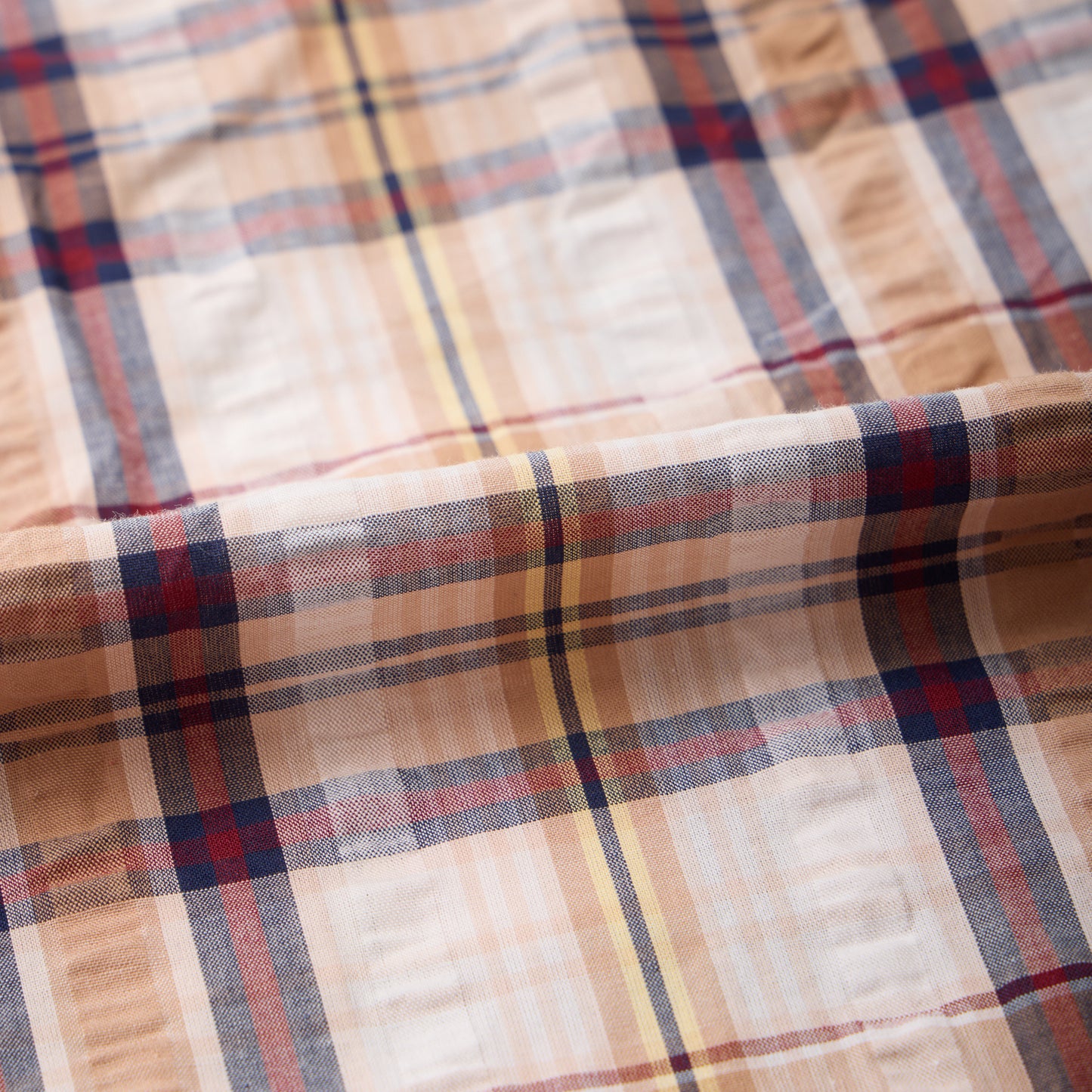 KEATON CHASE USA S/S CLASSIC FIT PULLOVER BD SHIRT MADRAS SEERSUCKER