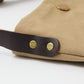 HERITAGE LEATHER 18oz CANVAS CUSTOM MADE SACOCHE BAG W/ LEATHER STRAP - KHAKI / BROWN LEATHER