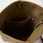 HERITAGE LEATHER 18oz CANVAS CUSTOM MADE SACOCHE BAG W/ LEATHER STRAP - KHAKI / BROWN LEATHER