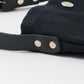 HERITAGE LEATHER 18oz CANVAS CUSTOM MADE SACOCHE BAG W/ LEATHER STRAP - BLACK / BLACK LEATHER