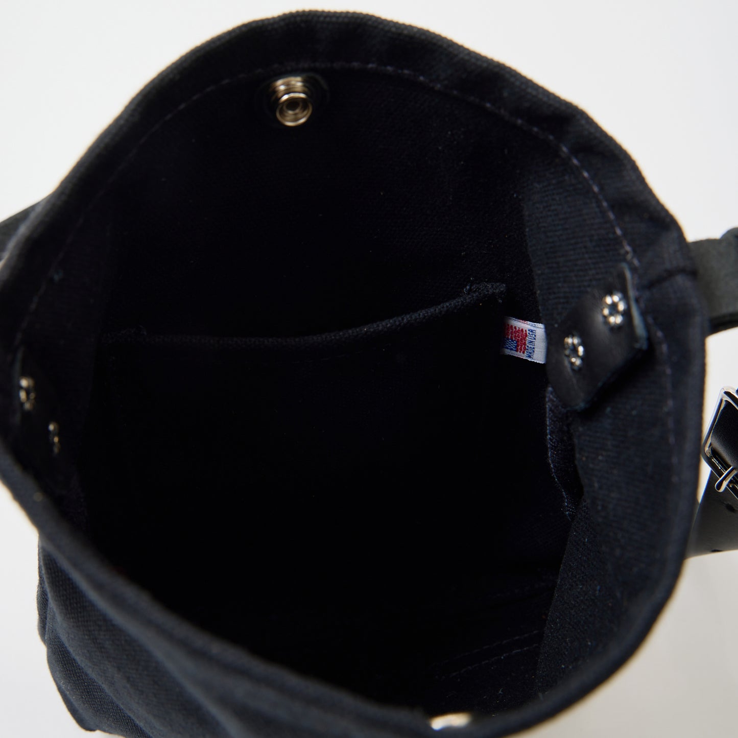 HERITAGE LEATHER 18oz CANVAS CUSTOM MADE SACOCHE BAG W/ LEATHER STRAP - BLACK / BLACK LEATHER