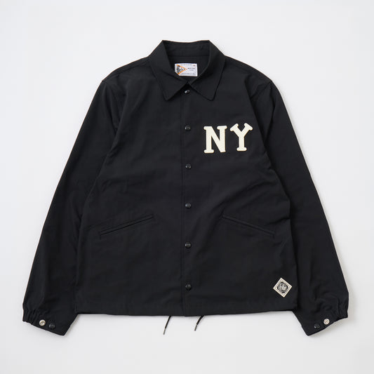 FELCO CLASSIC FIT SET IN SLEEVE UNLINED COACH JACKET SNAP BUTTON FRONT - NEW YORK BLACK YANKEES