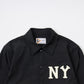 FELCO CLASSIC FIT SET IN SLEEVE UNLINED COACH JACKET SNAP BUTTON FRONT - NEW YORK BLACK YANKEES