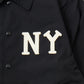 FELCO CLASSIC FIT SET IN SLEEVE UNLINED COACH JACKET SNAP BUTTON FRONT - NEW YORK BLACK YANKEES