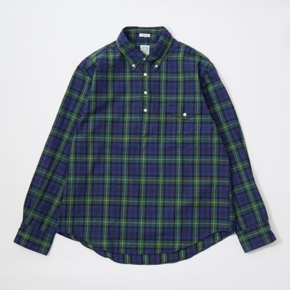 KEATON CHASE USA L/S CLASSIC FIT PULLOVER BD SHIRT TWILL CHECK - GREEN_NAVY_YELLOW CHECK
