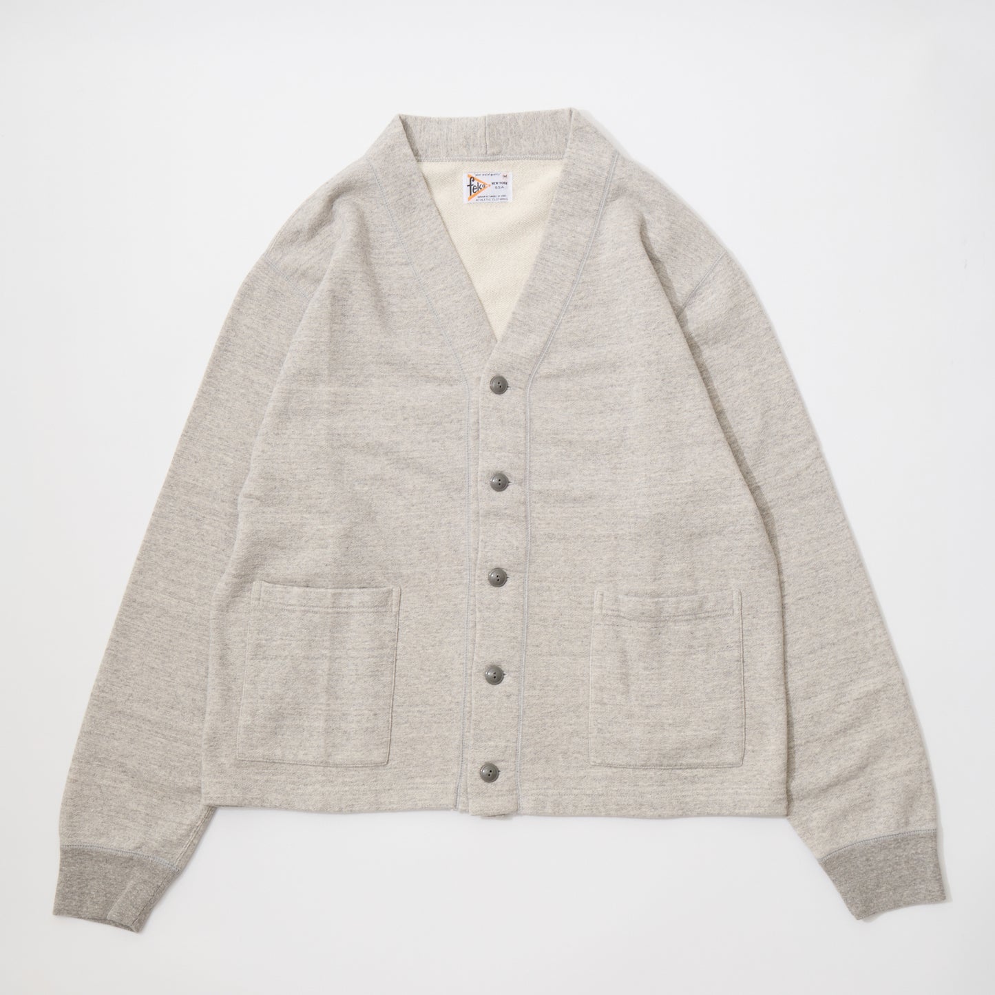 FELCO CLASSIC FIT 10oz TERRY V NECK BUTTON CARDIGAN - 6 COLORS
