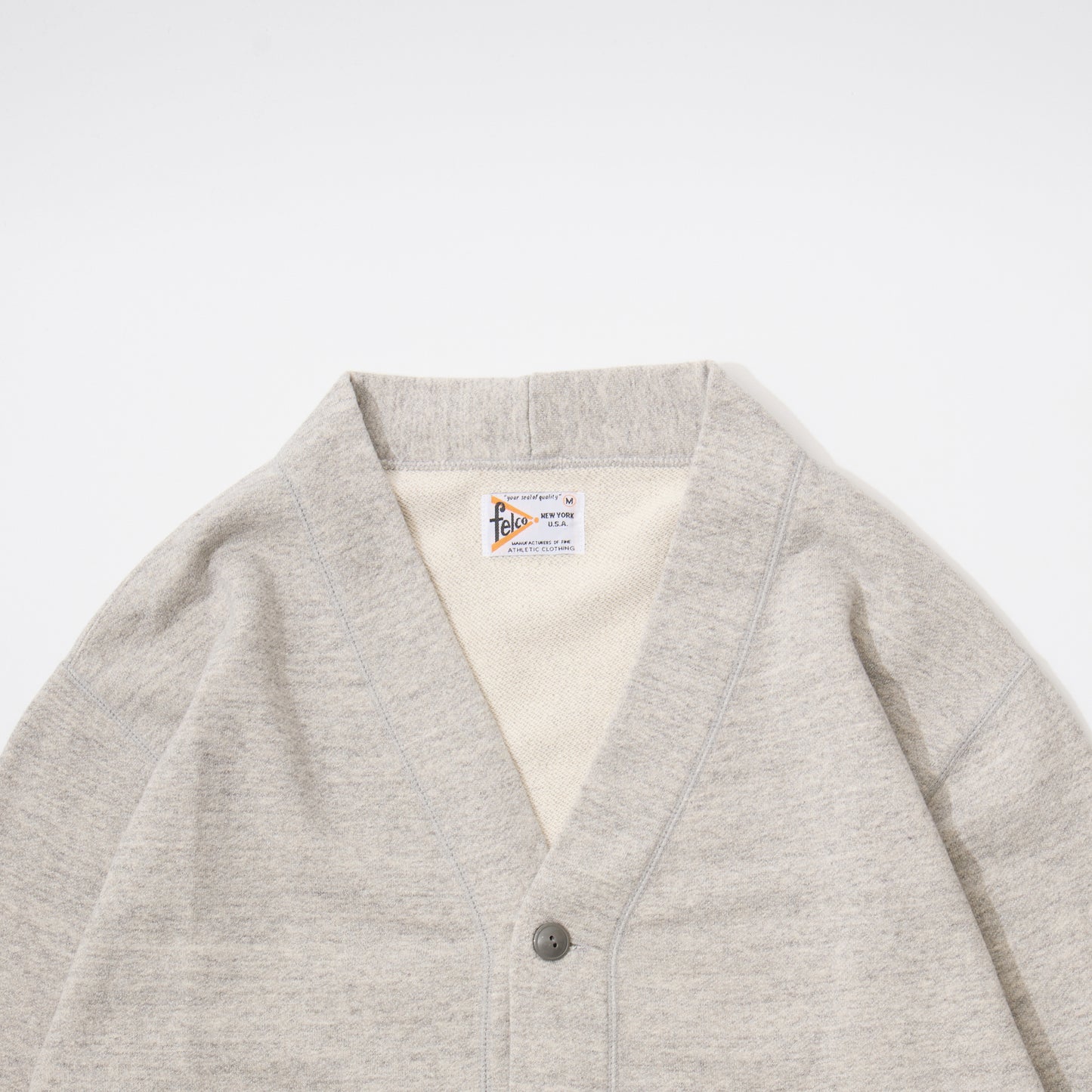 FELCO CLASSIC FIT 10oz TERRY V NECK BUTTON CARDIGAN - 6 COLORS