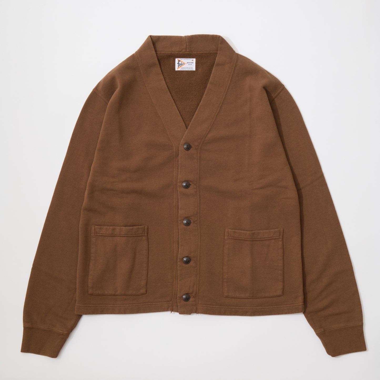 FELCO CLASSIC FIT 10oz TERRY V NECK BUTTON CARDIGAN - 6 COLORS