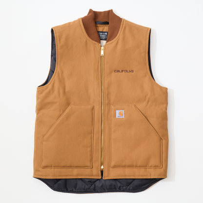 CALIFOLKS CARHARTT USA DUCK VEST w/CALIFOLKS EMBROIDERY - BROWN