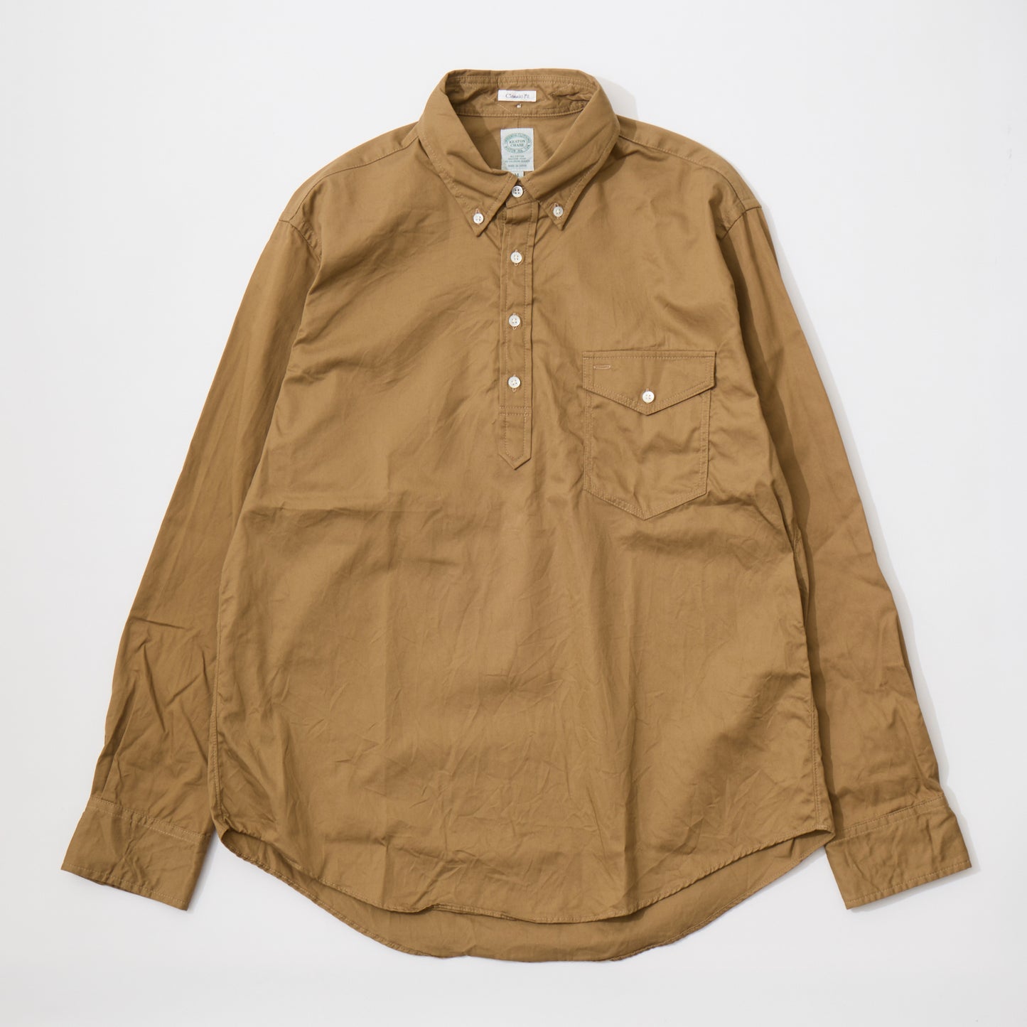 KEATON CHASE USA L/S CLASSIC FIT PULLOVER B/D SHIRT 30S COTTON DYED TWILL - 2 COLORS