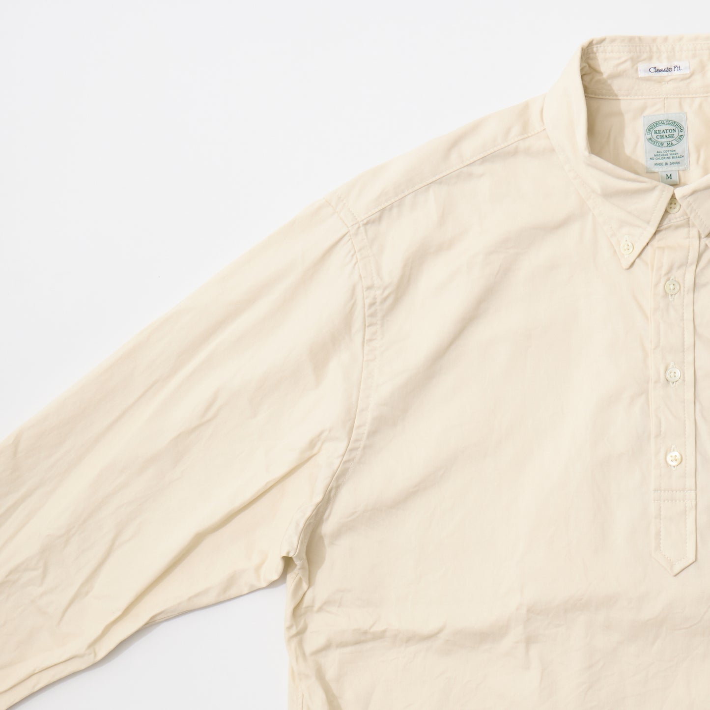 KEATON CHASE USA L/S CLASSIC FIT PULLOVER B/D SHIRT 30S COTTON DYED TWILL - 2 COLORS