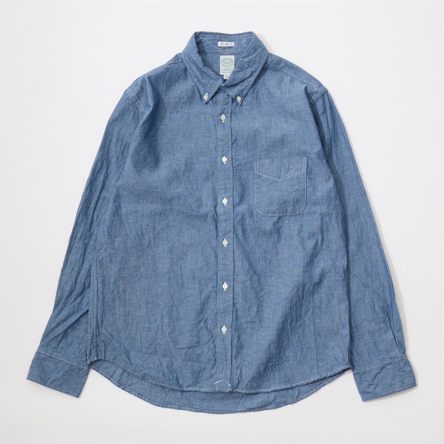 KEATON CHASE USA L/S FULL OPEN BD SHIRT 5oz INDIGO CHAMBRAY