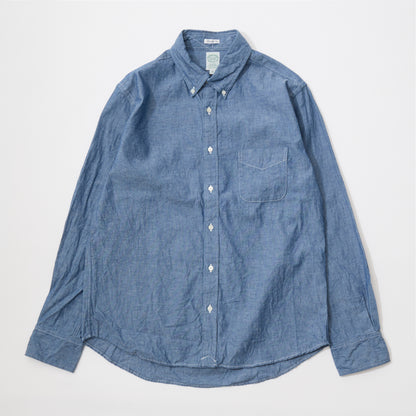 KEATON CHASE USA L/S FULL OPEN BD SHIRT 5oz INDIGO CHAMBRAY