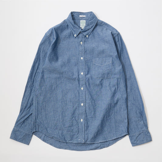 KEATON CHASE USA L/S FULL OPEN BD SHIRT 5oz INDIGO CHAMBRAY