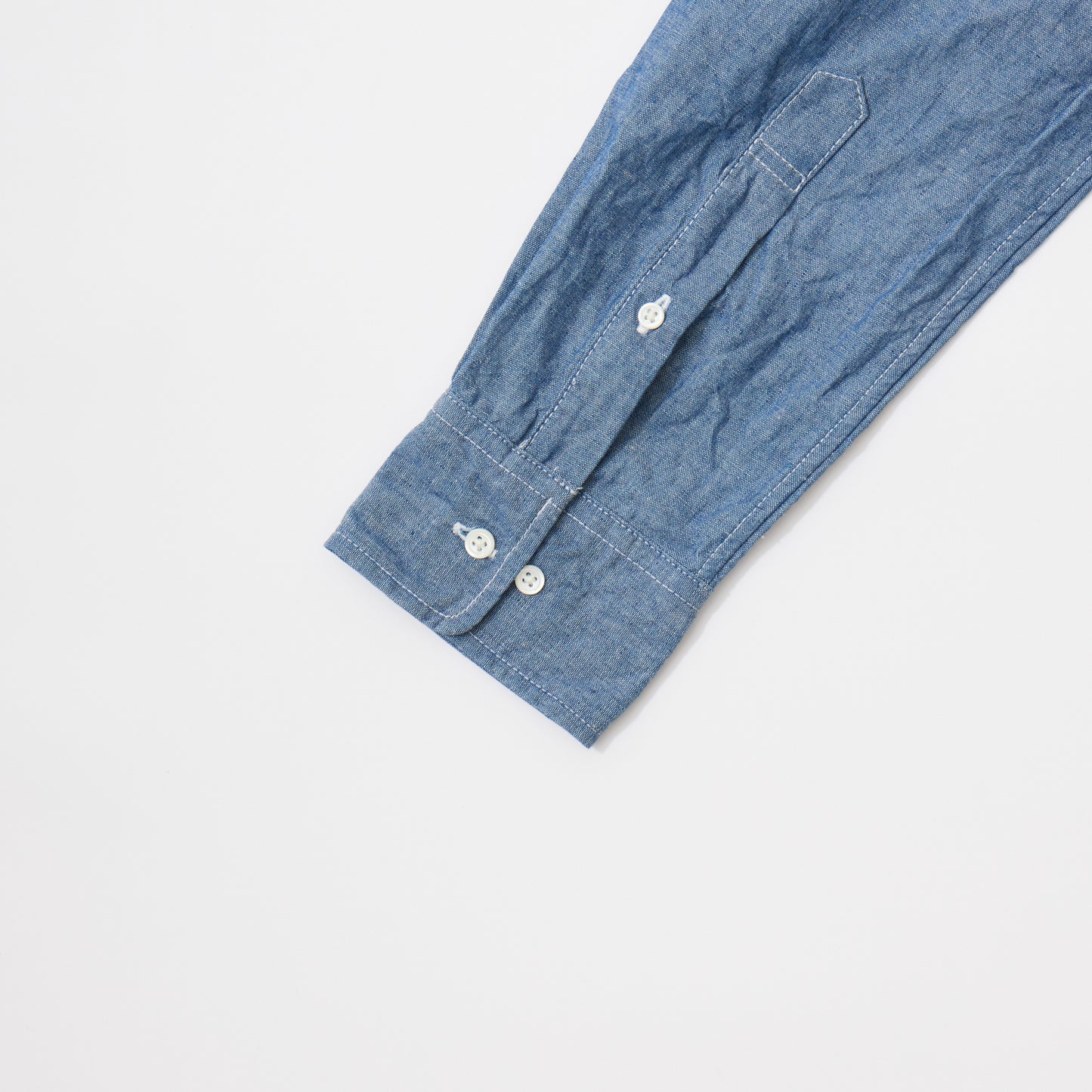 KEATON CHASE USA L/S FULL OPEN BD SHIRT 5oz INDIGO CHAMBRAY