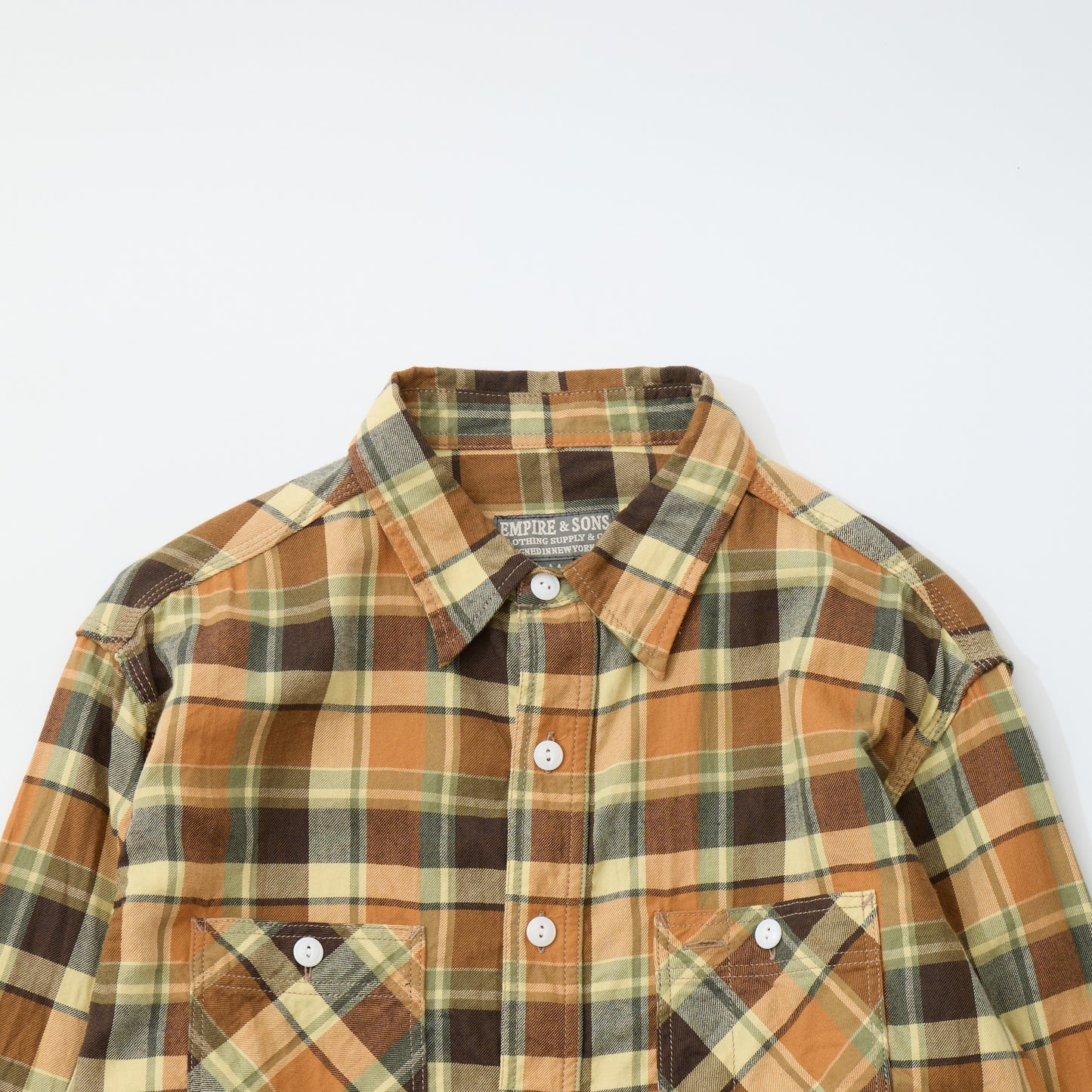 EMPIRE & SONS L/S WORK SHIRT - 30S ORGANIC TWILL CHECK