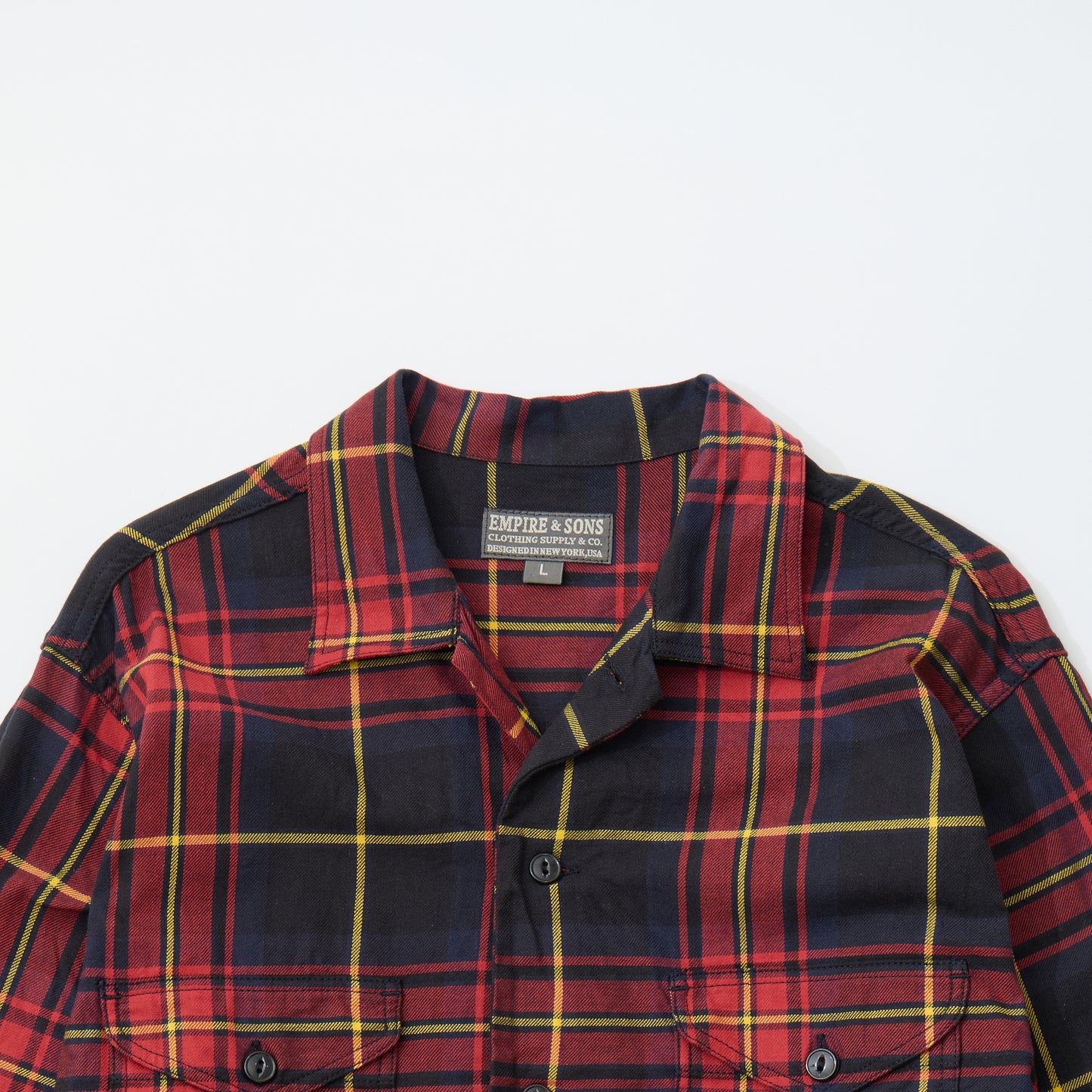 EMPIRE & SONS WORK SHIRT JACKET - COTTON TWILL CHECK - RED_BLACK_YELLOW