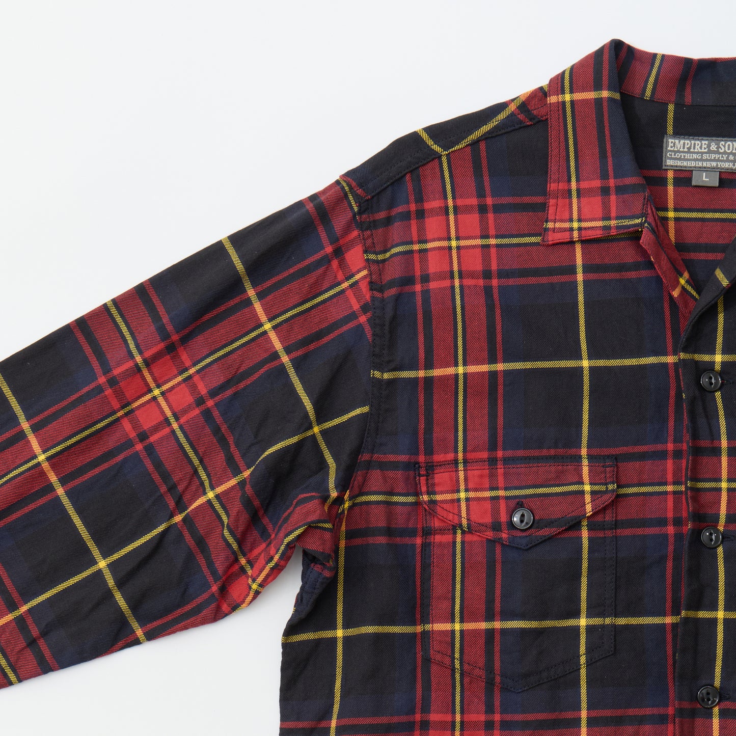 EMPIRE & SONS WORK SHIRT JACKET - COTTON TWILL CHECK - RED_BLACK_YELLOW