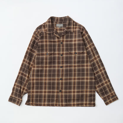 EMPIRE & SONS WORK SHIRT JACKET - COTTON TWILL CHECK - DK BROWN_NATURAL_YELLOW