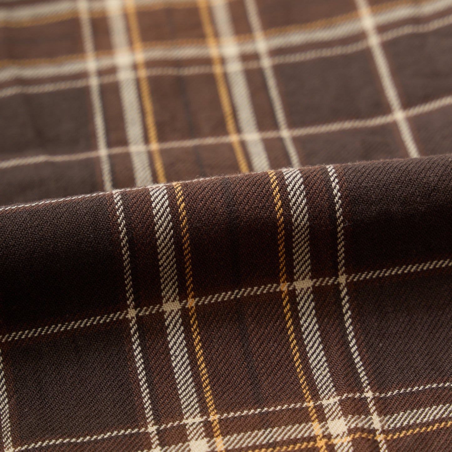 EMPIRE & SONS WORK SHIRT JACKET - COTTON TWILL CHECK - DK BROWN_NATURAL_YELLOW