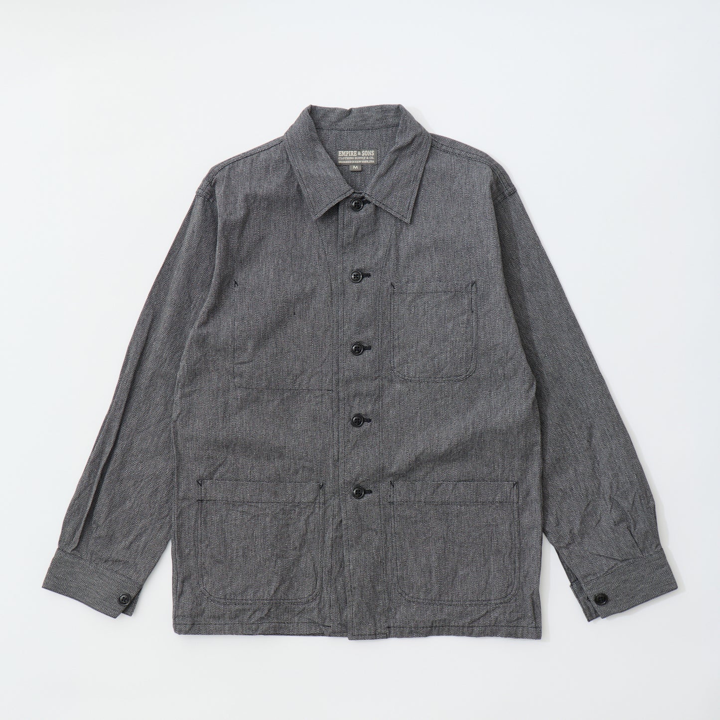 EMPIRE & SONS COVERALL WORK JACKET - 7.5oz SALT AND PEPPER CHAMBRAY