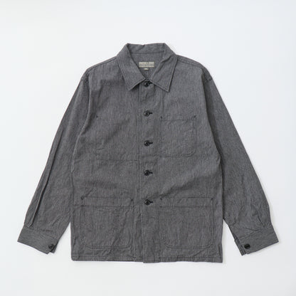 EMPIRE & SONS COVERALL WORK JACKET - 7.5oz SALT AND PEPPER CHAMBRAY